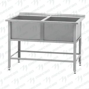 Ванна моечная двухсекционная ВМСб-530/2 “Base” сварная с бортом